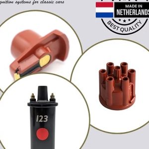 Set of 123 Ignition 6 Cylinder Engine Ignition Coil, Distributor Cap & Rotor