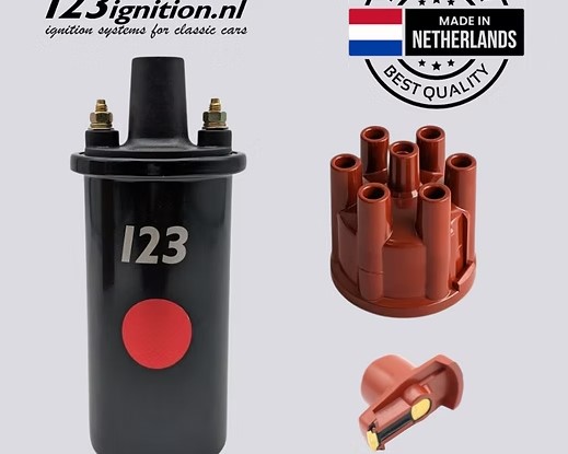 Set of 123 Ignition 6 Cylinder Engine Ignition Coil, Distributor Cap & Rotor - Image 2